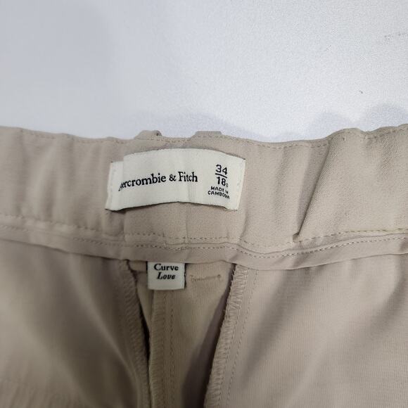 Abercrombie & Fitch Womens Sloane Tailored Wide Leg Pant‎ Size 18S Light Taupe - Picture 8 of 12